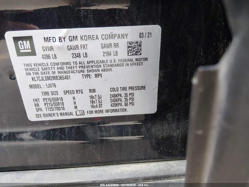 KL7CJLSM2MB365461 2021 CHEVROLET TRAX photo no. 9