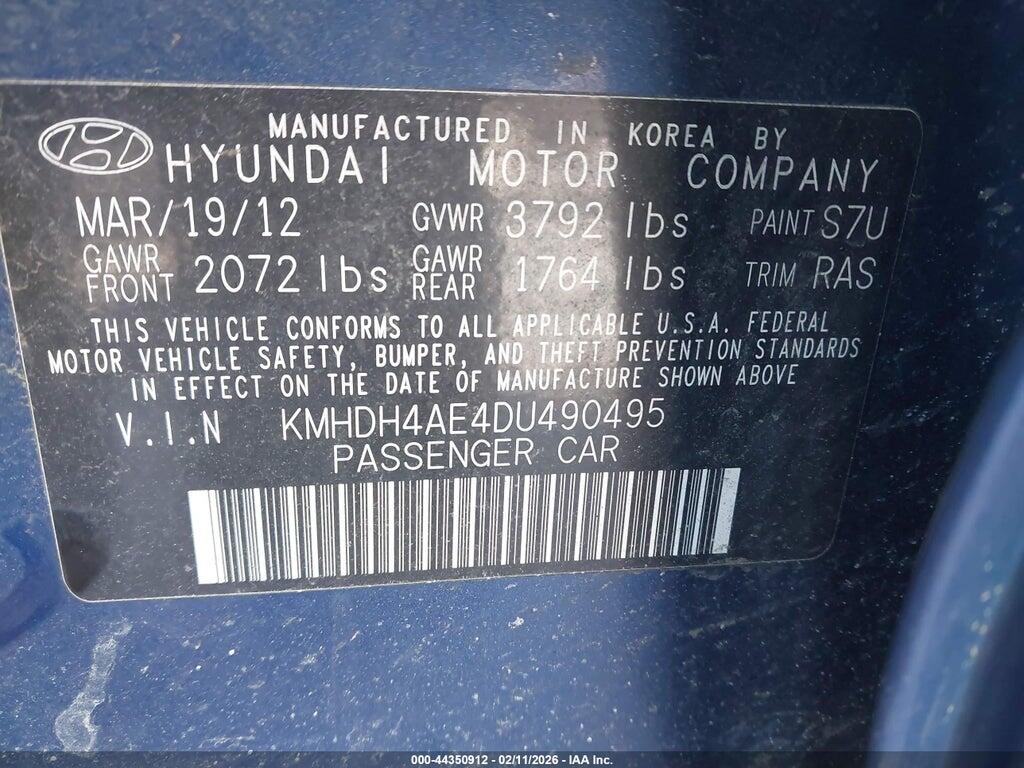 KMHDH4AE4DU490495 2013 HYUNDAI ELANTRA photo no. 9