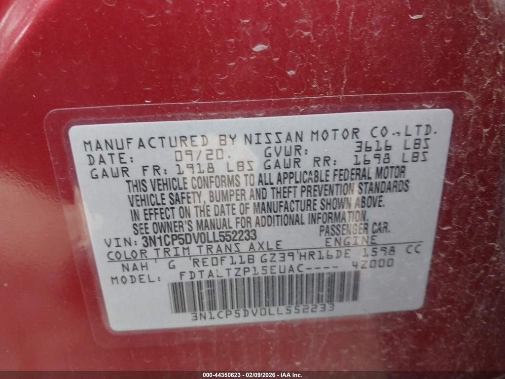 3N1CP5DV0LL552233 2020 NISSAN KICKS photo no. 9
