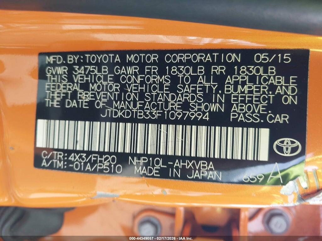 JTDKDTB33F1097994 2015 TOYOTA PRIUS C photo no. 9