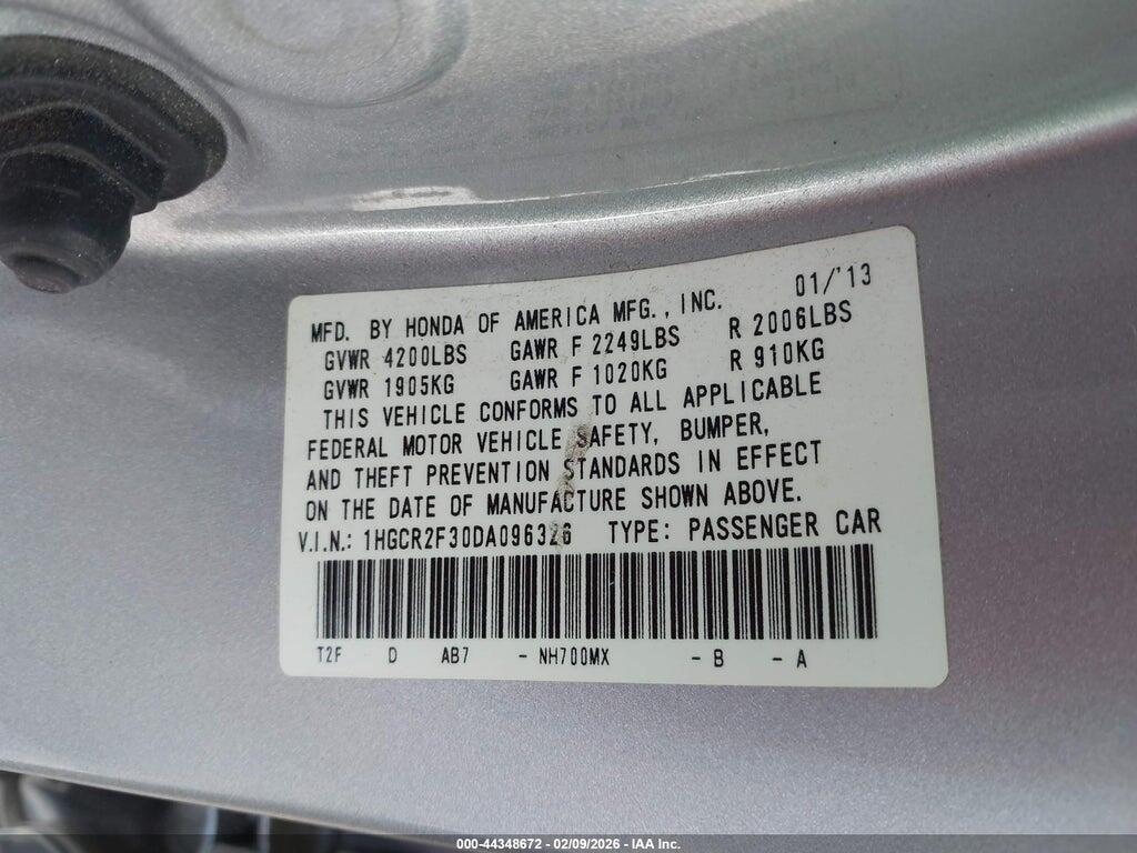1HGCR2F30DA096326 2013 HONDA ACCORD photo no. 9