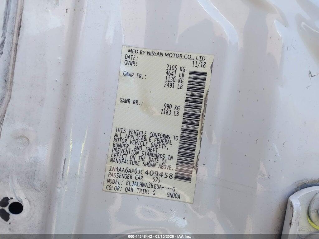 1N4AA6AP0JC409458 2018 NISSAN MAXIMA photo no. 9