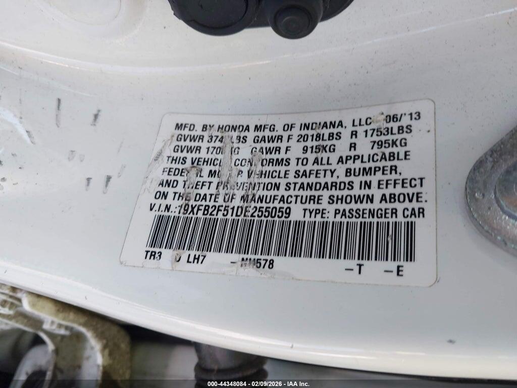 19XFB2F51DE255059 2013 HONDA CIVIC photo no. 9