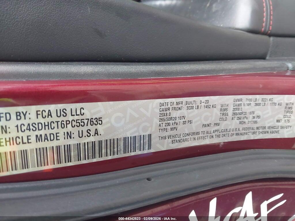 1C4SDHCT6PC557635 2023 DODGE DURANGO photo no. 9