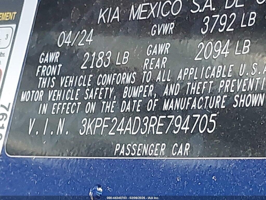 3KPF24AD3RE794705 2024 KIA FORTE photo no. 9