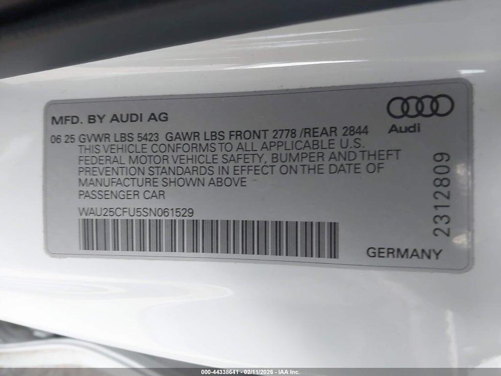 WAU25CFU5SN061529 2025 AUDI ALL-NEW S5 photo no. 9