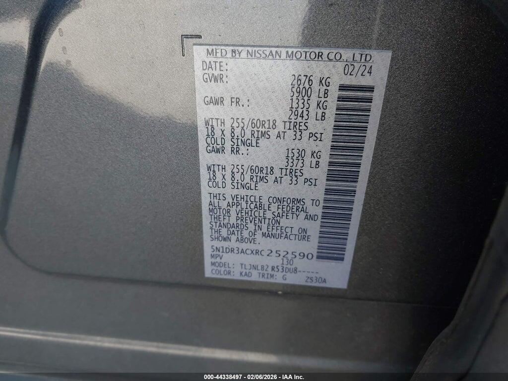 5N1DR3ACXRC252590 2024 NISSAN PATHFINDER photo no. 9