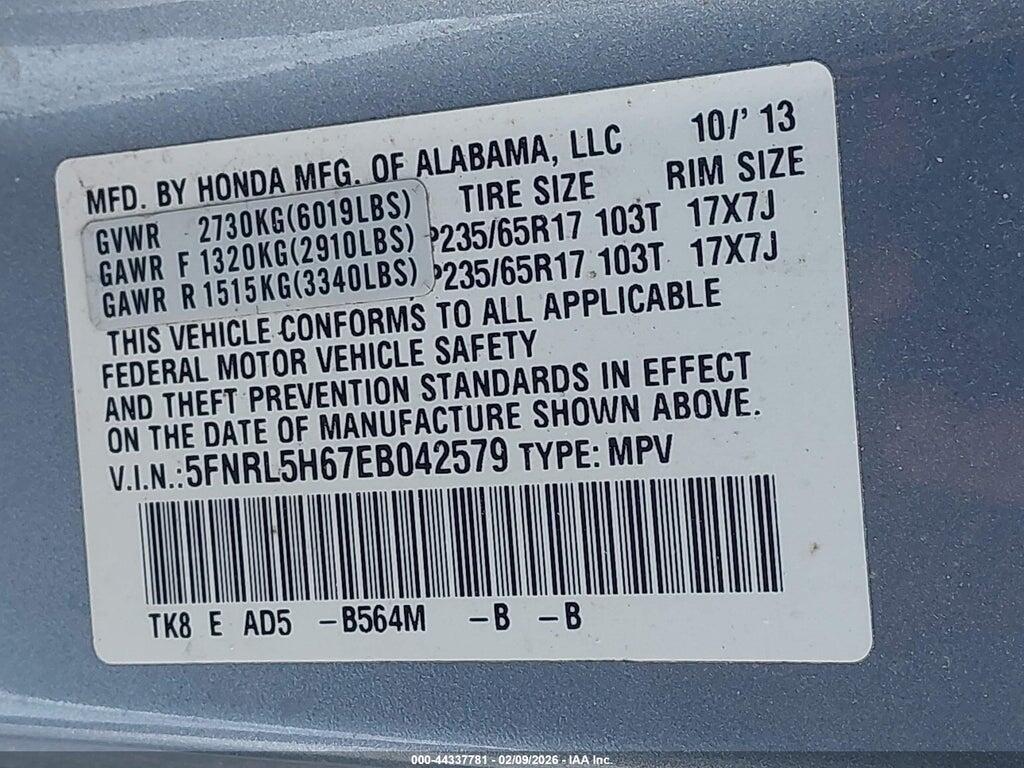 5FNRL5H67EB042579 2014 HONDA ODYSSEY photo no. 9