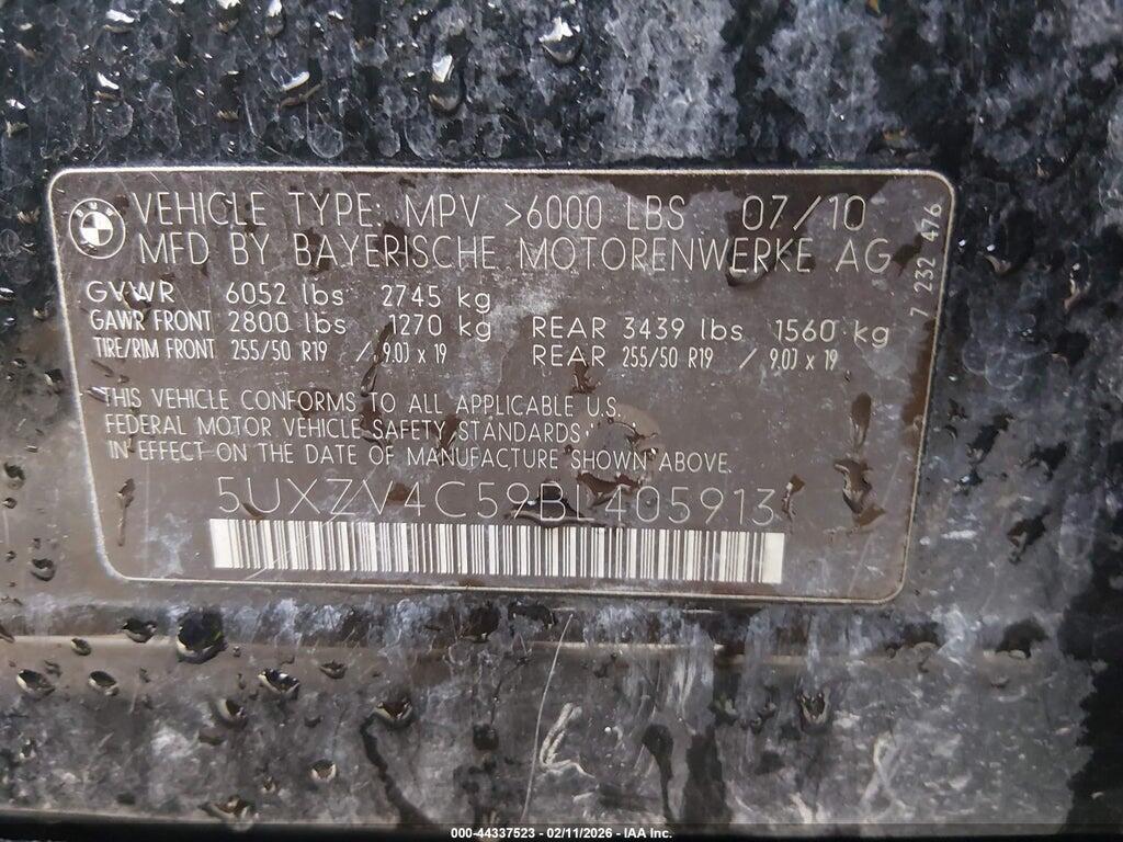 5UXZV4C59BL405913 2011 BMW X5 photo no. 9