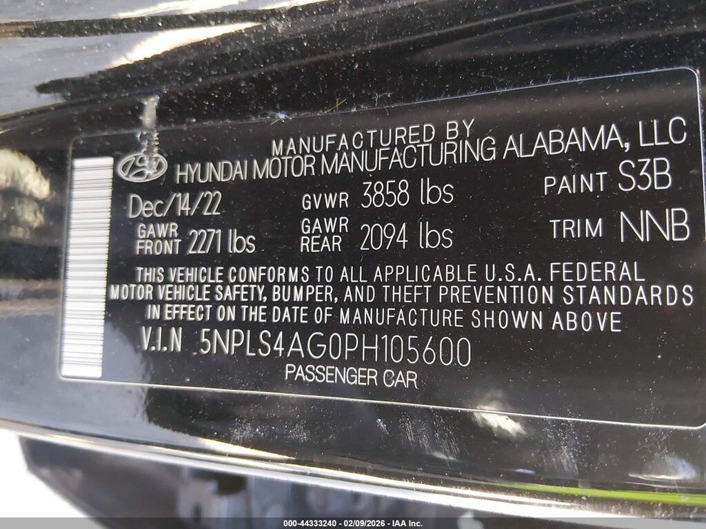 5NPLS4AG0PH105600 2023 HYUNDAI ELANTRA photo no. 9