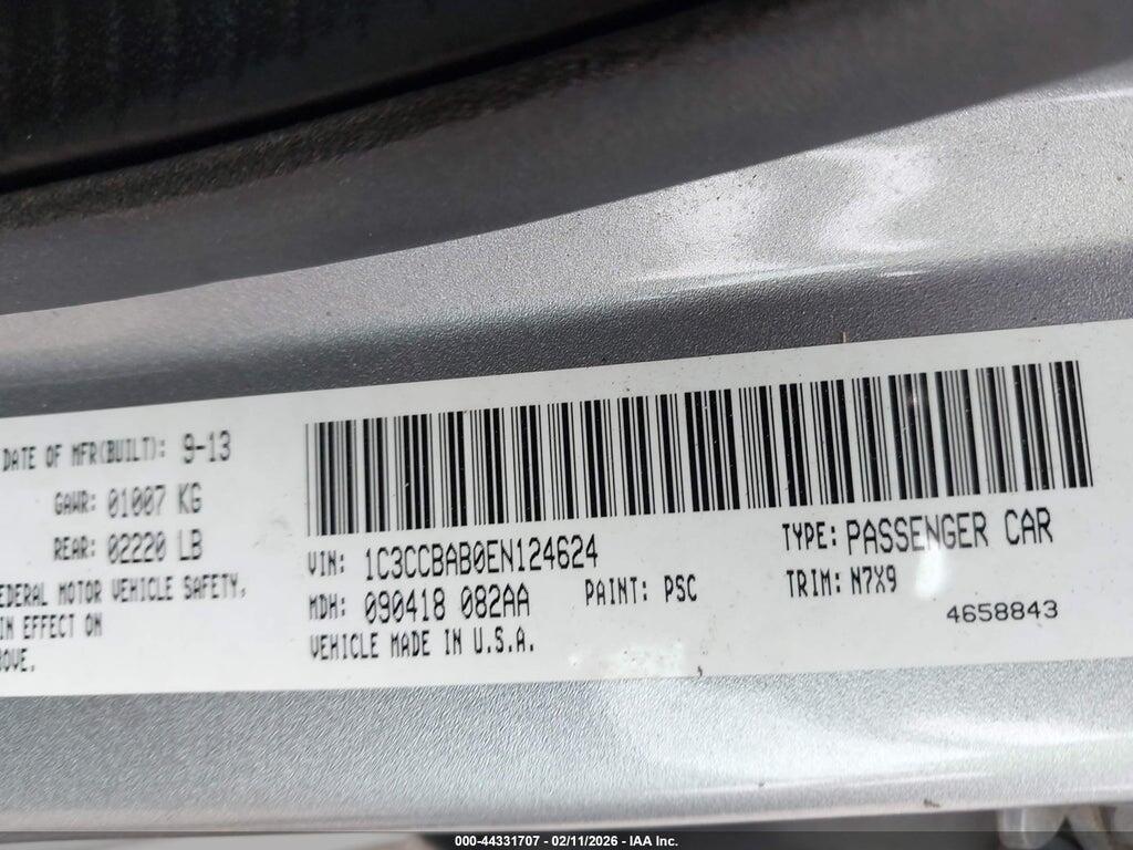 1C3CCBAB0EN124624 2014 CHRYSLER 200 photo no. 9