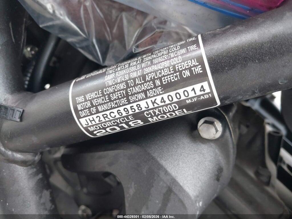 JH2RC6958JK400014 2018 HONDA CTX700 photo no. 10