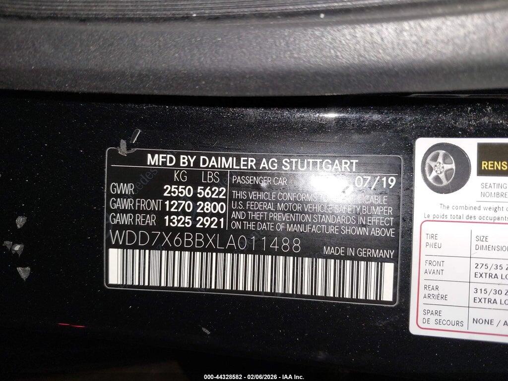 WDD7X6BBXLA011488 2020 MERCEDES-BENZ AMG GT 53 4-DOOR COUPE photo no. 9