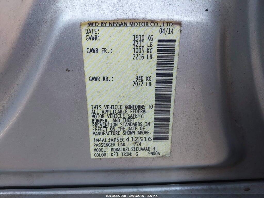 1N4AL3AP5EC412516 2014 NISSAN ALTIMA photo no. 9