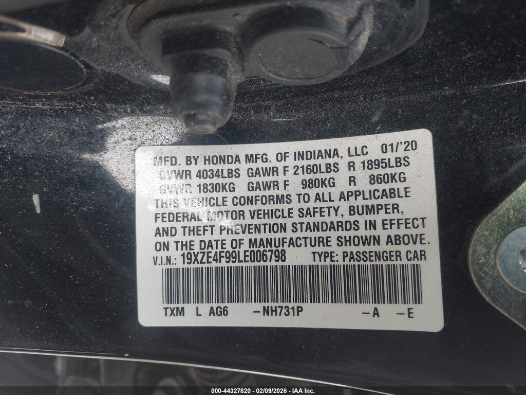19XZE4F99LE006798 2020 HONDA INSIGHT photo no. 9