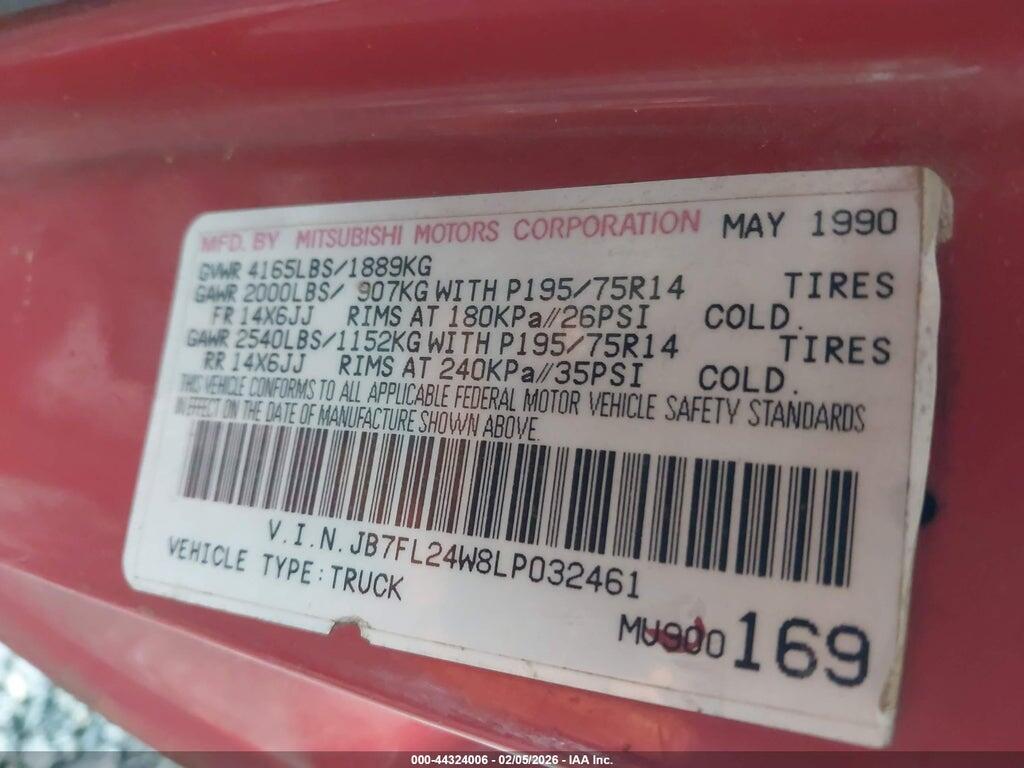 JB7FL24W8LP032461 1990 DODGE RAM 50 photo no. 9