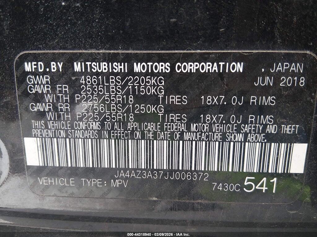 JA4AZ3A37JJ006372 2018 MITSUBISHI OUTLANDER photo no. 9