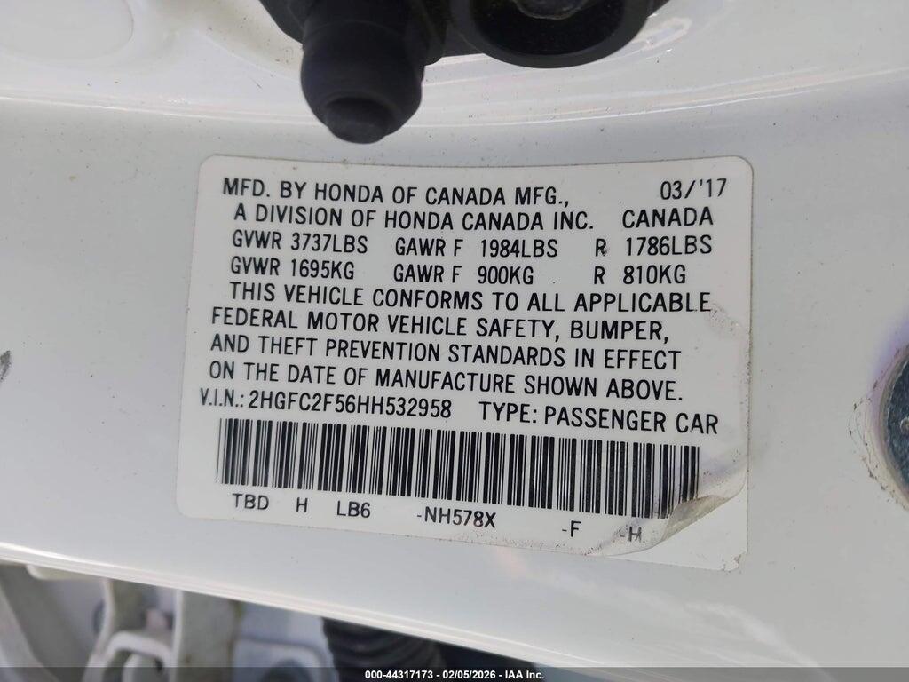2HGFC2F56HH532958 2017 HONDA CIVIC photo no. 9