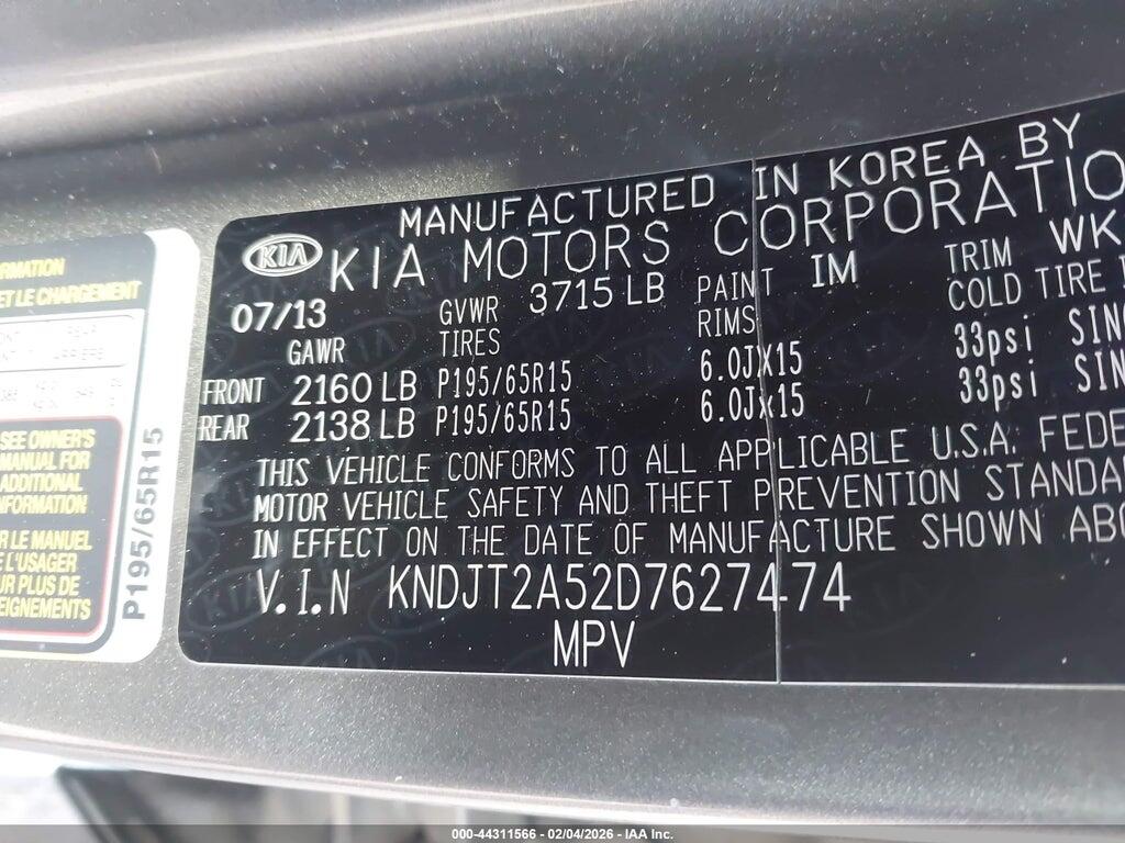 KNDJT2A52D7627474 2013 KIA SOUL photo no. 9