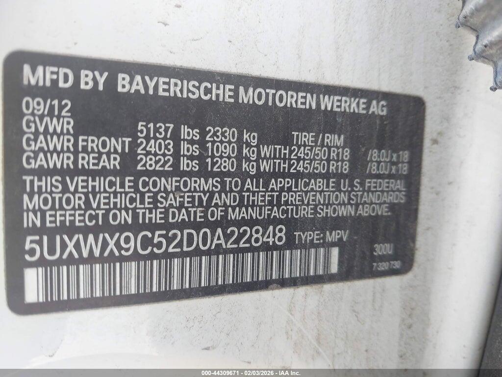 5UXWX9C52D0A22848 2013 BMW X3 photo no. 9