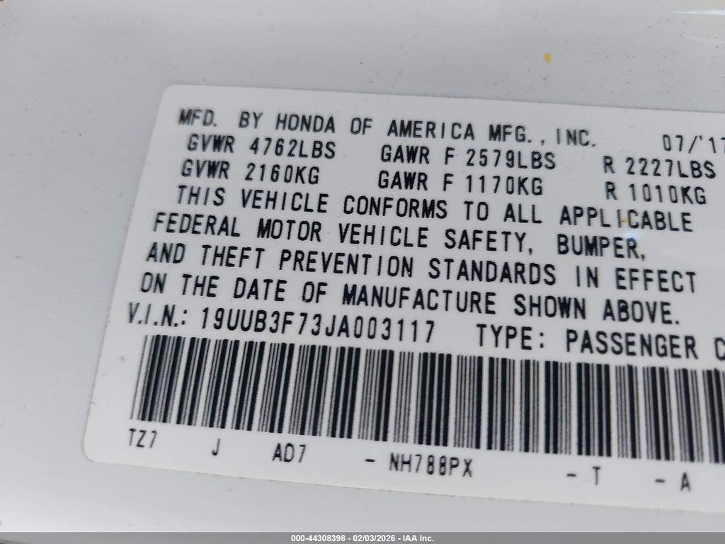 19UUB3F73JA003117 2018 ACURA TLX photo no. 9