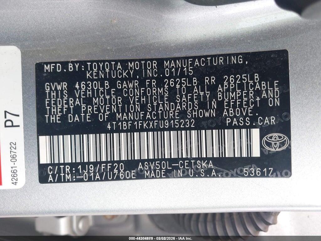 4T1BF1FKXFU915232 2015 TOYOTA CAMRY photo no. 9