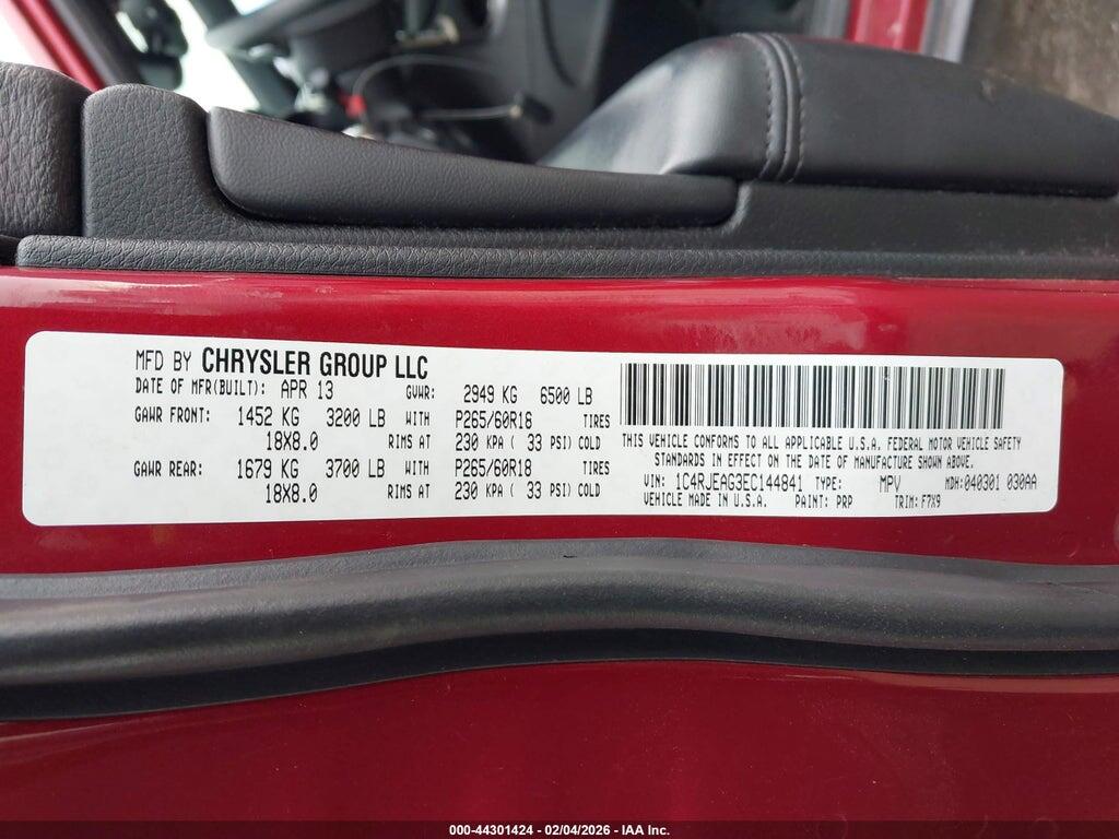 1C4RJEAG3EC144841 2014 JEEP GRAND CHEROKEE photo no. 9