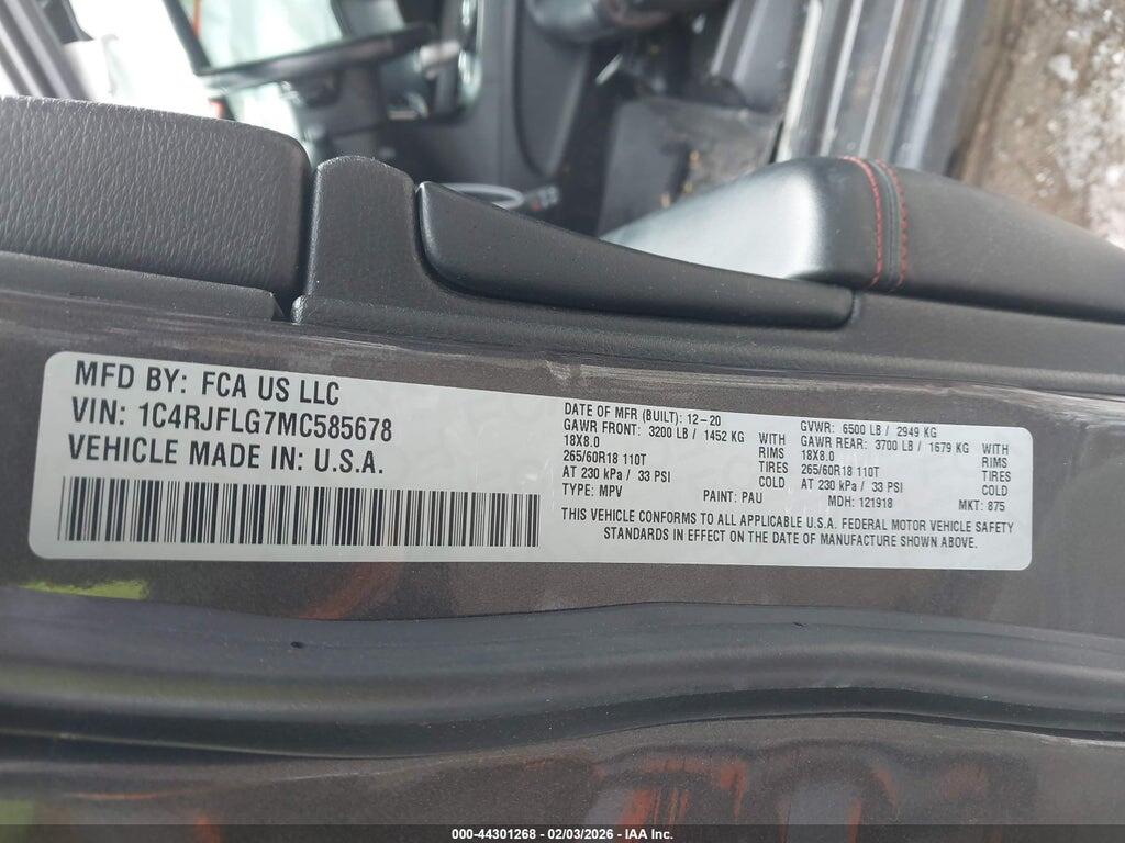 1C4RJFLG7MC585678 2021 JEEP GRAND CHEROKEE photo no. 9