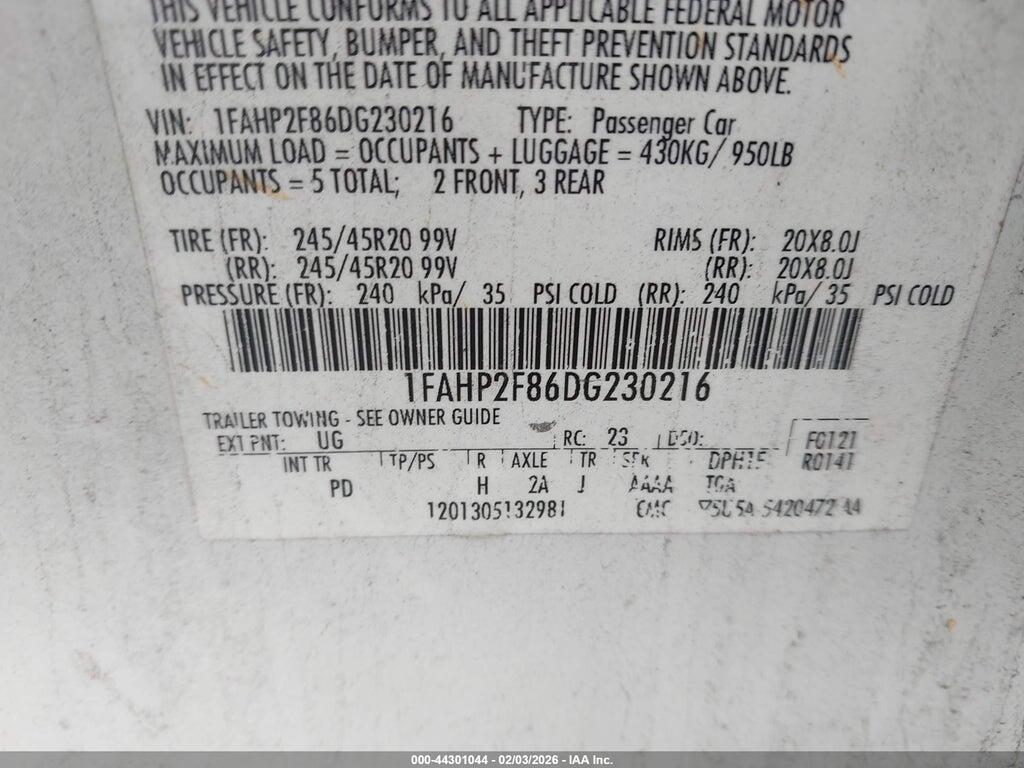 1FAHP2F86DG230216 2013 FORD TAURUS photo no. 9
