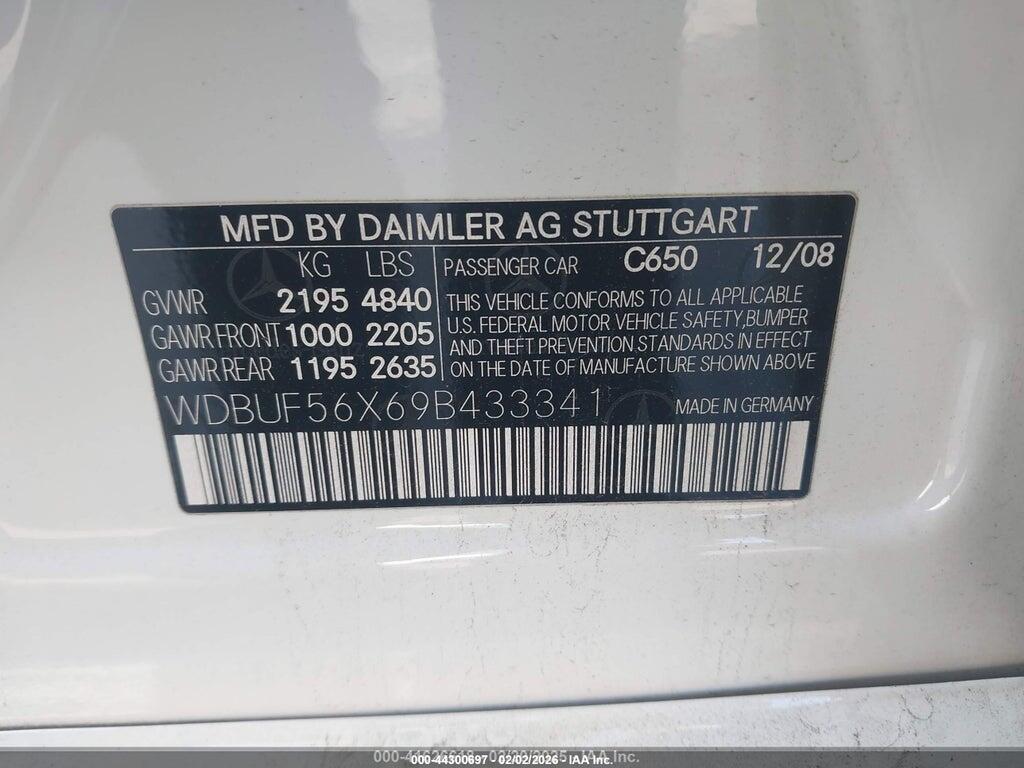 WDBUF56X69B433341 2009 MERCEDES-BENZ E 350 photo no. 9