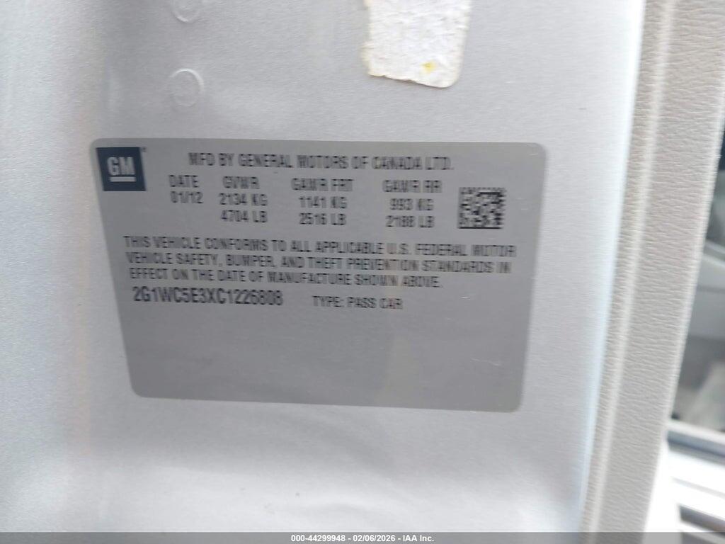 2G1WC5E3XC1226808 2012 CHEVROLET IMPALA photo no. 9
