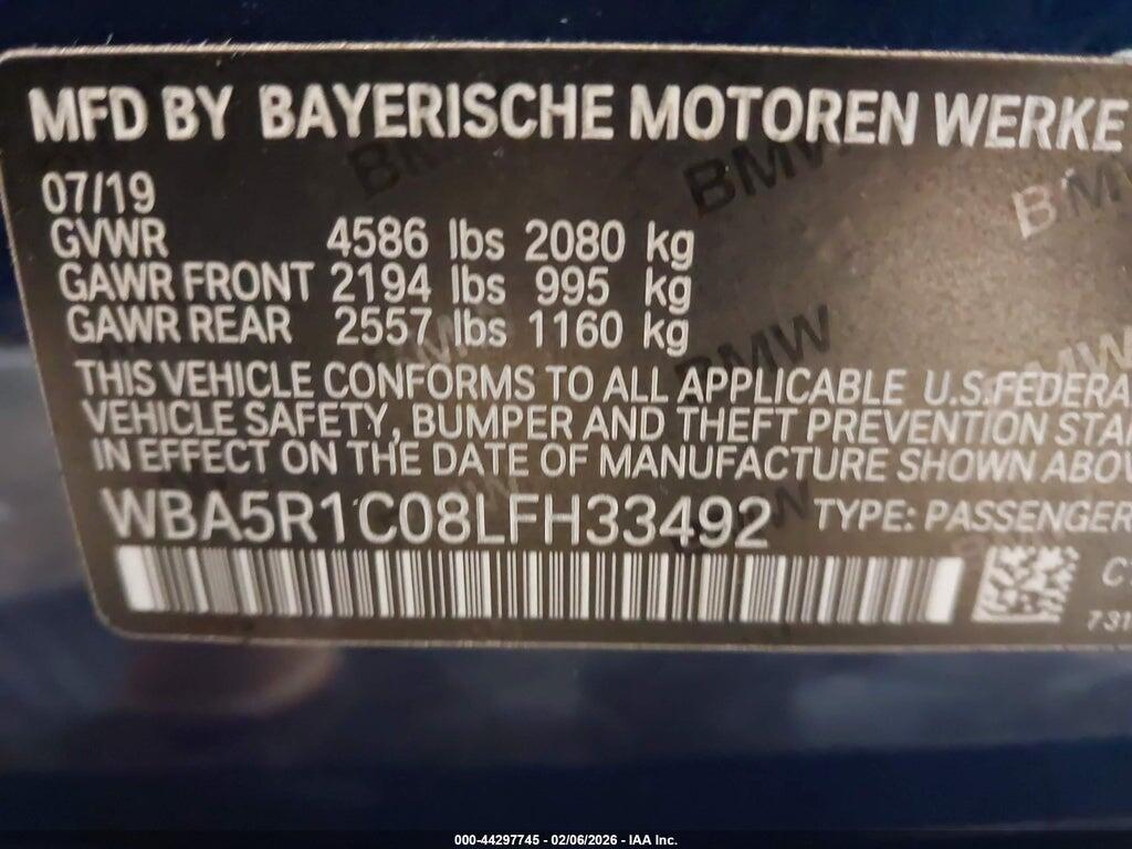 WBA5R1C08LFH33492 2020 BMW 330I photo no. 9