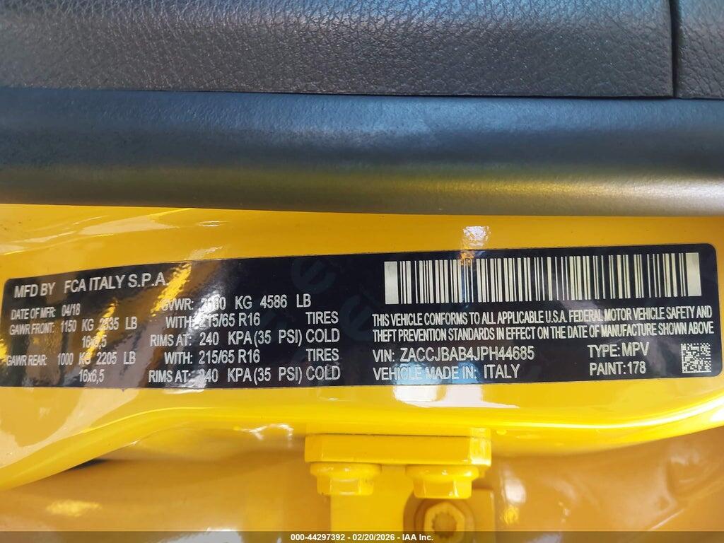 ZACCJBAB4JPH44685 2018 JEEP RENEGADE photo no. 9