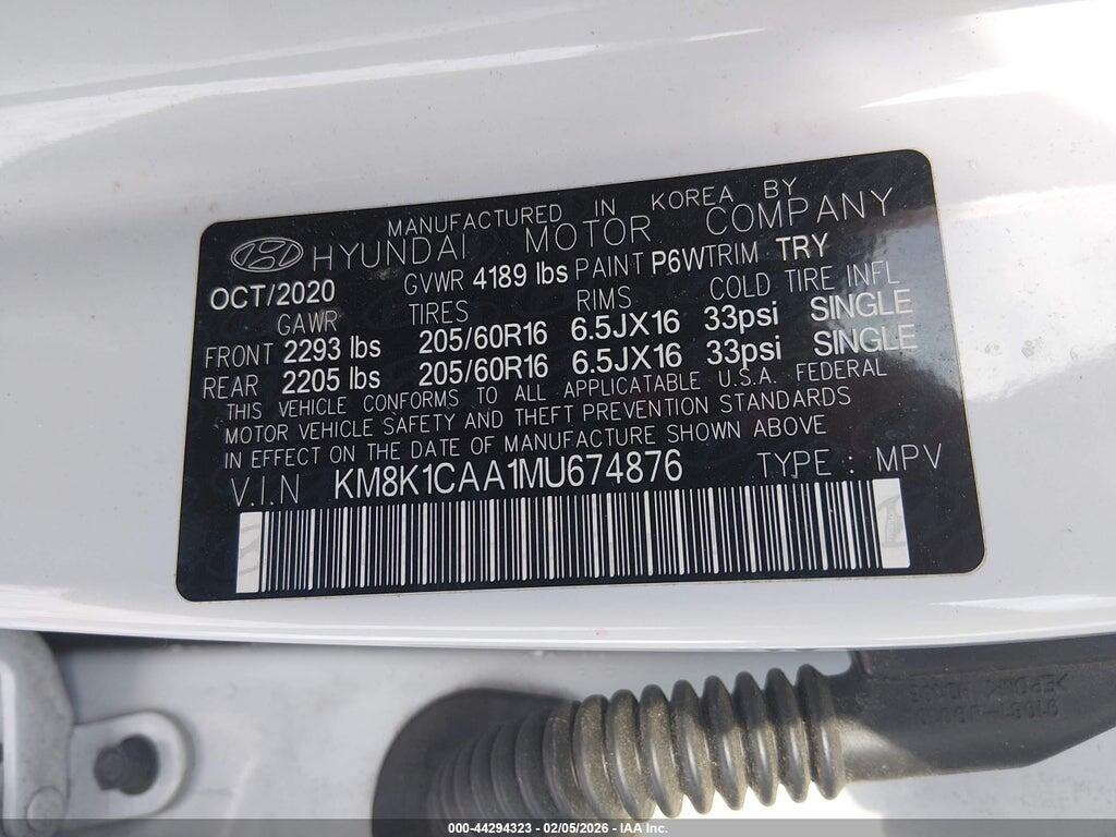 KM8K1CAA1MU674876 2021 HYUNDAI KONA photo no. 9