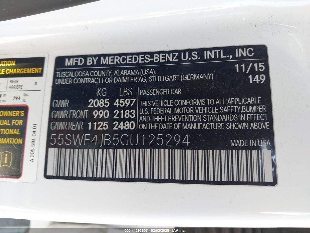 55SWF4JB5GU125294 2016 MERCEDES-BENZ C 300 photo no. 9