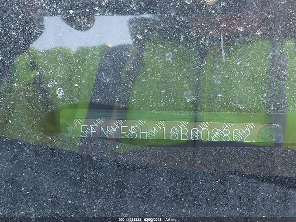 5FNYF5H11GB002802 2016 HONDA PILOT photo no. 9