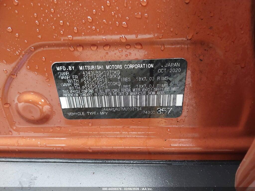 JA4APUAU7MU003754 2021 MITSUBISHI OUTLANDER SPORT photo no. 9