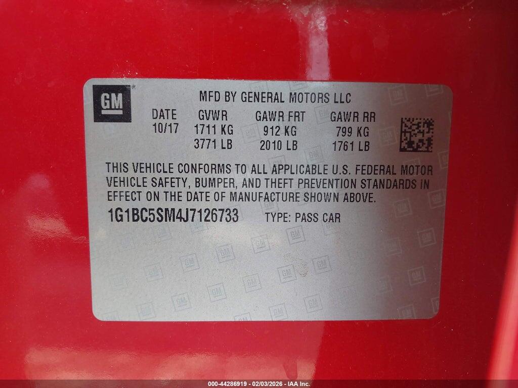 1G1BC5SM4J7126733 2018 CHEVROLET CRUZE photo no. 9