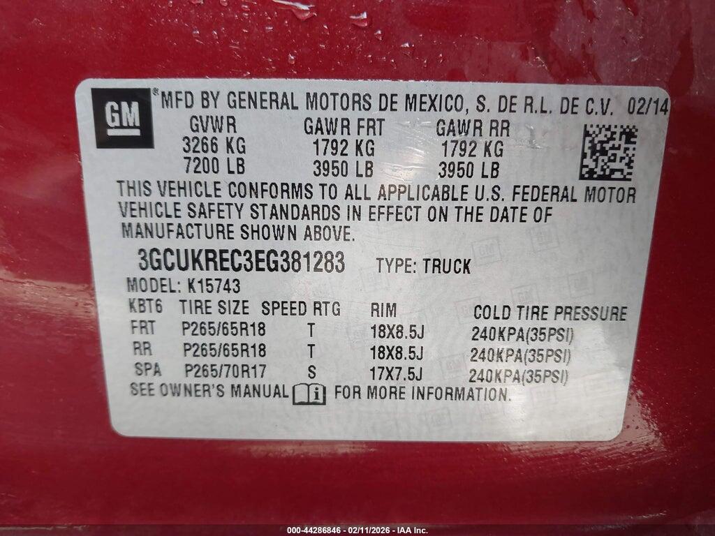 3GCUKREC3EG381283 2014 CHEVROLET SILVERADO 1500 photo no. 9