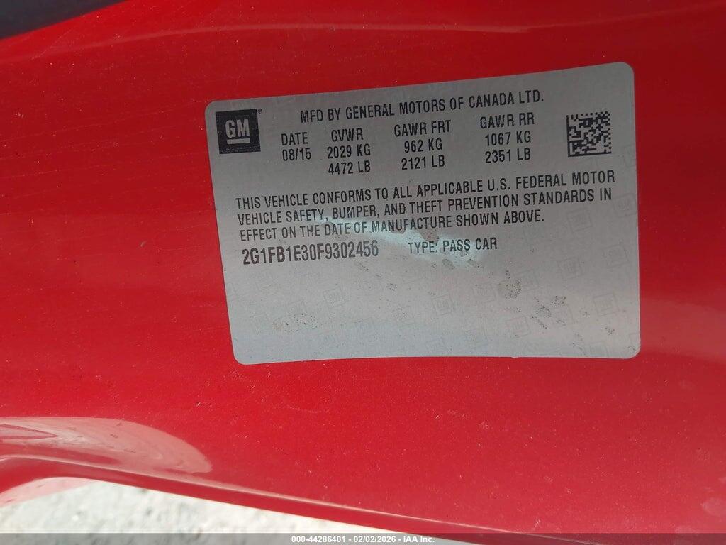 2G1FB1E30F9302456 2015 CHEVROLET CAMARO photo no. 9