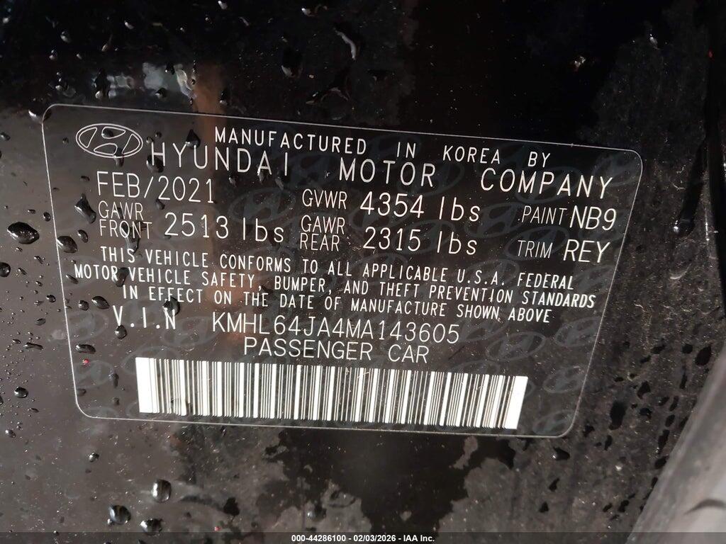 KMHL64JA4MA143605 2021 HYUNDAI SONATA photo no. 9