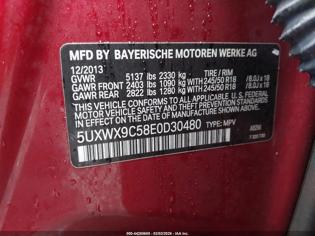 5UXWX9C58E0D30480 2014 BMW X3 photo no. 9