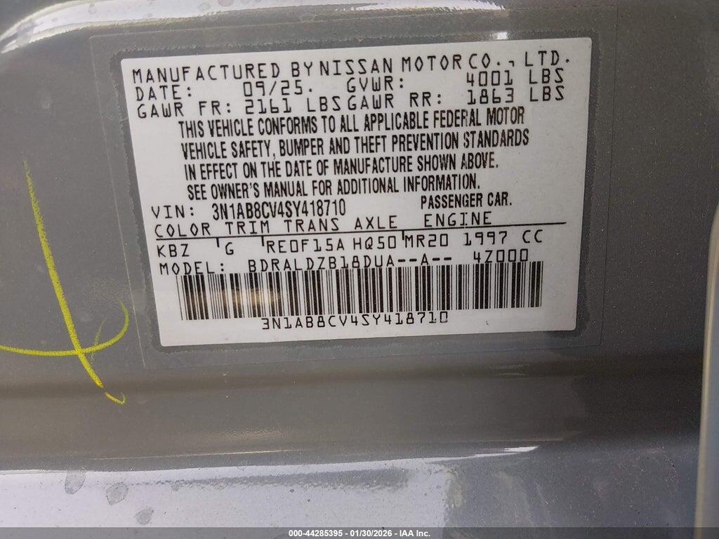3N1AB8CV4SY418710 2025 NISSAN SENTRA photo no. 9