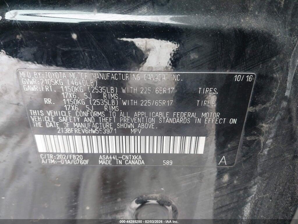 2T3BFREV6HW553971 2017 TOYOTA RAV4 photo no. 9