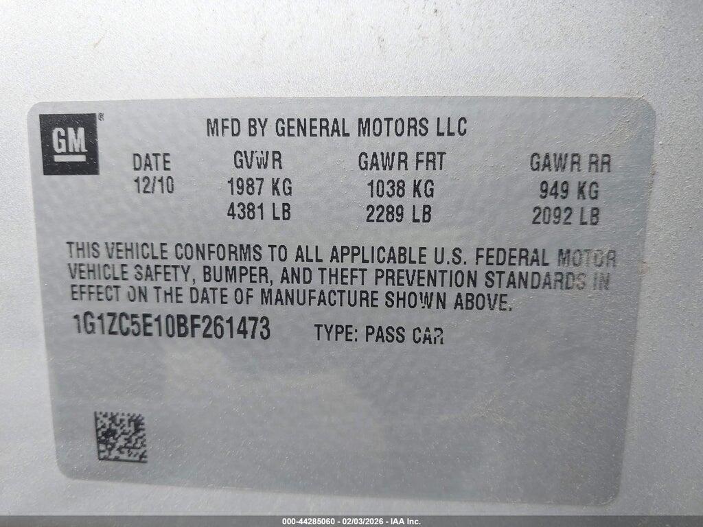 1G1ZC5E10BF261473 2011 CHEVROLET MALIBU photo no. 9