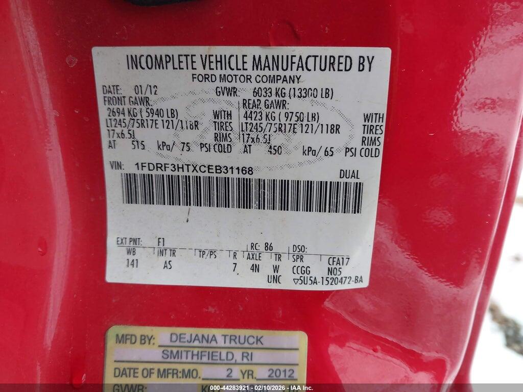 1FDRF3HTXCEB31168 2012 FORD F-350 CHASSIS photo no. 8