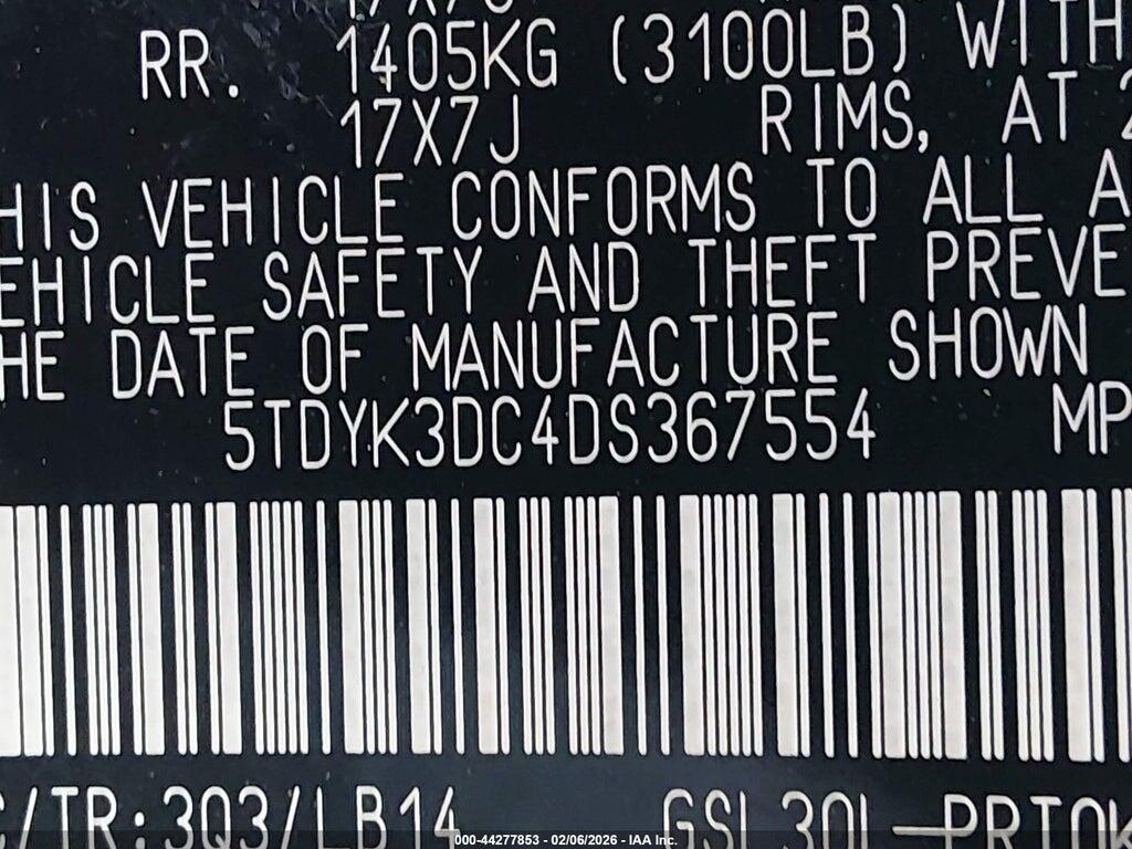 5TDYK3DC4DS367554 2013 TOYOTA SIENNA photo no. 9