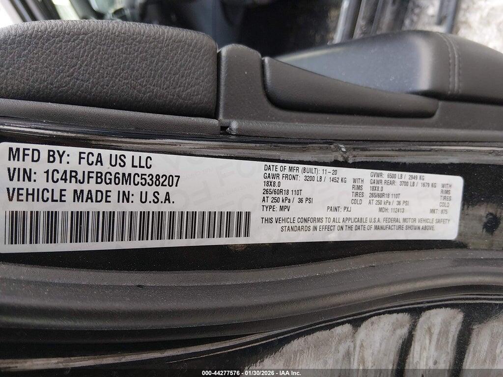 1C4RJFBG6MC538207 2021 JEEP GRAND CHEROKEE photo no. 9