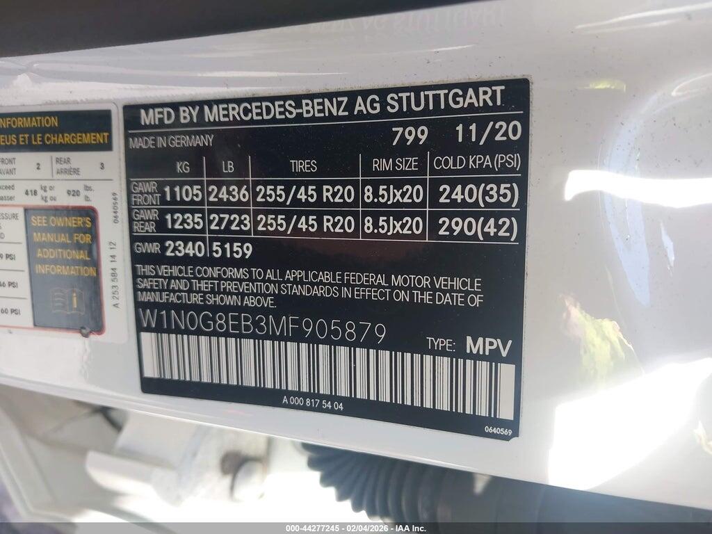 W1N0G8EB3MF905879 2021 MERCEDES-BENZ GLC 300 photo no. 9