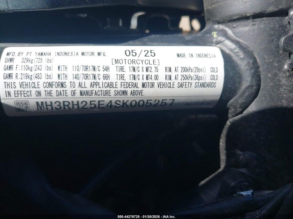 MH3RH25E4SK005257 2025 YAMAHA YFZ320 photo no. 10